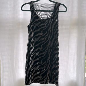 Mini Black and Silver sequins dress